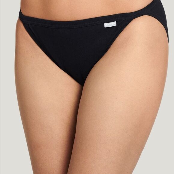 Jockey Women's Black or White String Bikini Panties Pack of 6 NIP SZ 4 - Picture 1 of 4